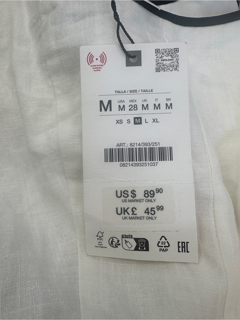 Zara White Dress with Black Trim - Picture 6 of 6